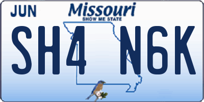 MO license plate SH4N6K