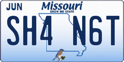 MO license plate SH4N6T