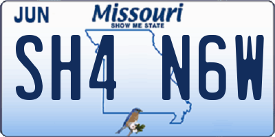 MO license plate SH4N6W