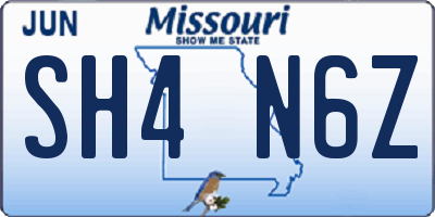 MO license plate SH4N6Z