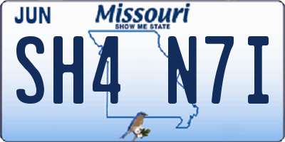 MO license plate SH4N7I