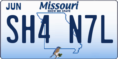 MO license plate SH4N7L