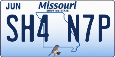 MO license plate SH4N7P