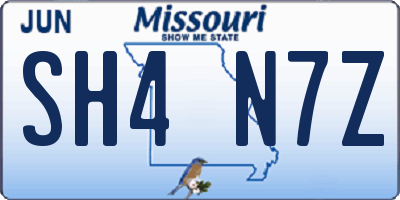 MO license plate SH4N7Z