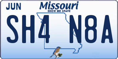 MO license plate SH4N8A
