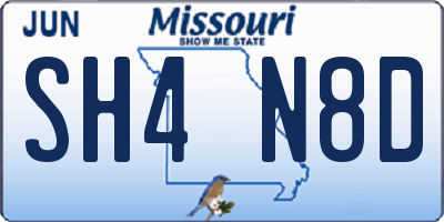 MO license plate SH4N8D