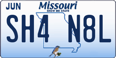 MO license plate SH4N8L