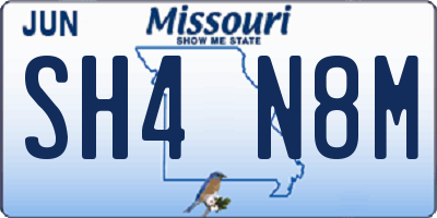 MO license plate SH4N8M