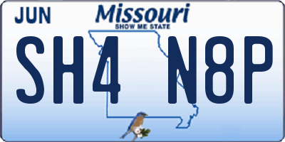 MO license plate SH4N8P