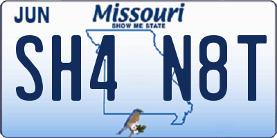 MO license plate SH4N8T