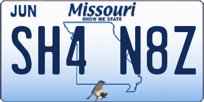 MO license plate SH4N8Z