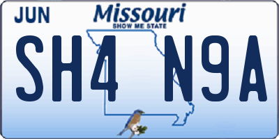 MO license plate SH4N9A
