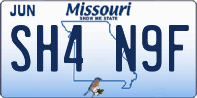 MO license plate SH4N9F