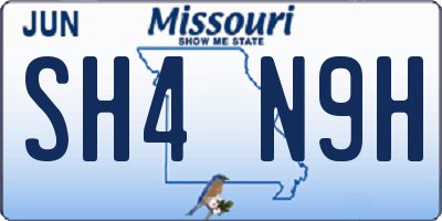 MO license plate SH4N9H
