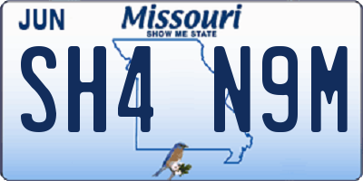 MO license plate SH4N9M
