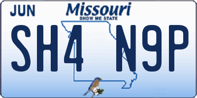MO license plate SH4N9P