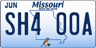 MO license plate SH4O0A