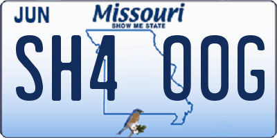 MO license plate SH4O0G