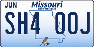 MO license plate SH4O0J