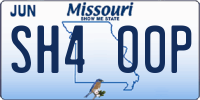 MO license plate SH4O0P