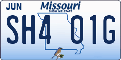 MO license plate SH4O1G