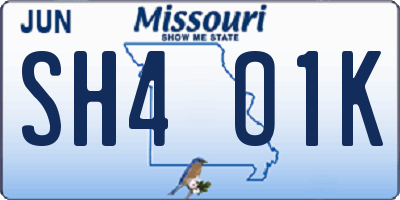 MO license plate SH4O1K
