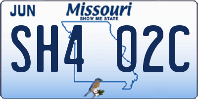 MO license plate SH4O2C