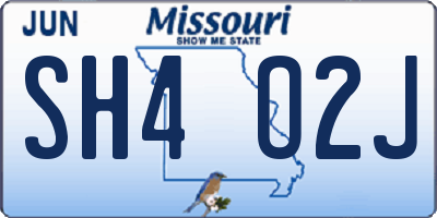 MO license plate SH4O2J