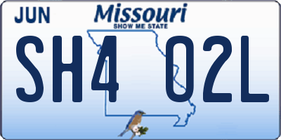 MO license plate SH4O2L