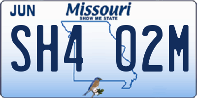 MO license plate SH4O2M