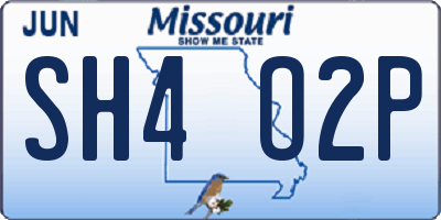 MO license plate SH4O2P
