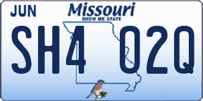 MO license plate SH4O2Q