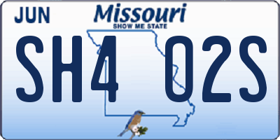 MO license plate SH4O2S