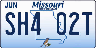 MO license plate SH4O2T