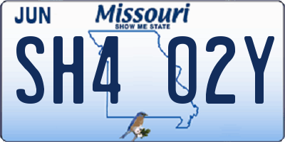 MO license plate SH4O2Y