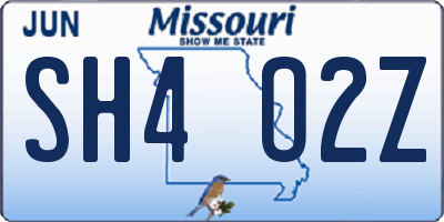 MO license plate SH4O2Z