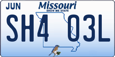 MO license plate SH4O3L