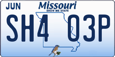 MO license plate SH4O3P
