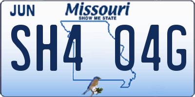 MO license plate SH4O4G