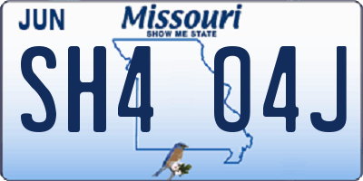 MO license plate SH4O4J