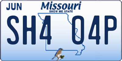 MO license plate SH4O4P