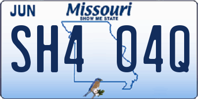 MO license plate SH4O4Q