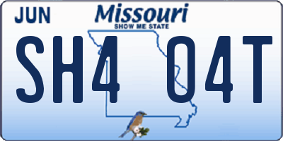 MO license plate SH4O4T