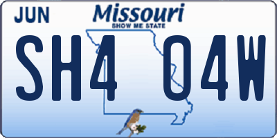 MO license plate SH4O4W