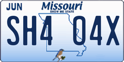 MO license plate SH4O4X