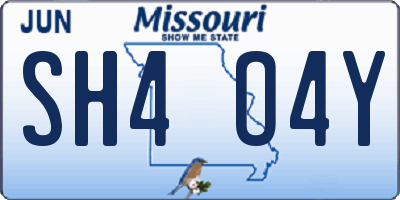 MO license plate SH4O4Y