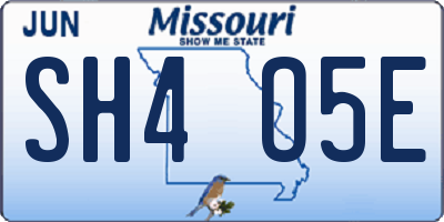 MO license plate SH4O5E