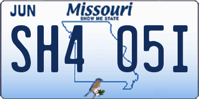 MO license plate SH4O5I