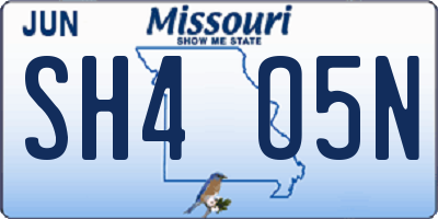 MO license plate SH4O5N
