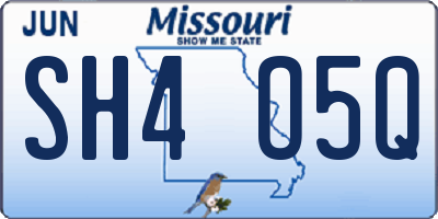 MO license plate SH4O5Q